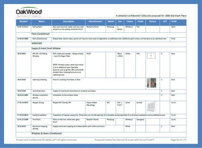 OakWood Detailed fixed price and contract build plan