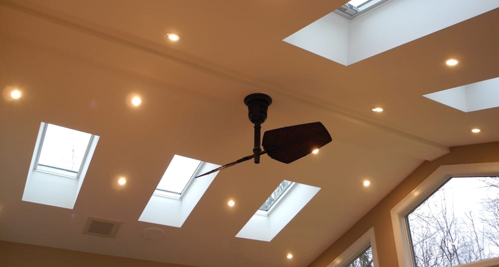 decorative ceiling decorative ceiling featuring high-end fan and potlights