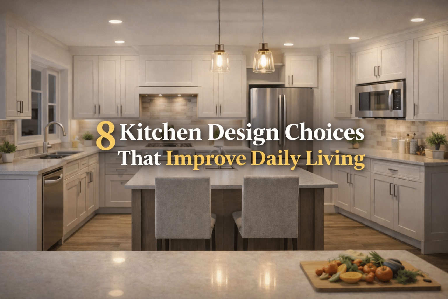 Kitchen design for daily living with efficient workflow
