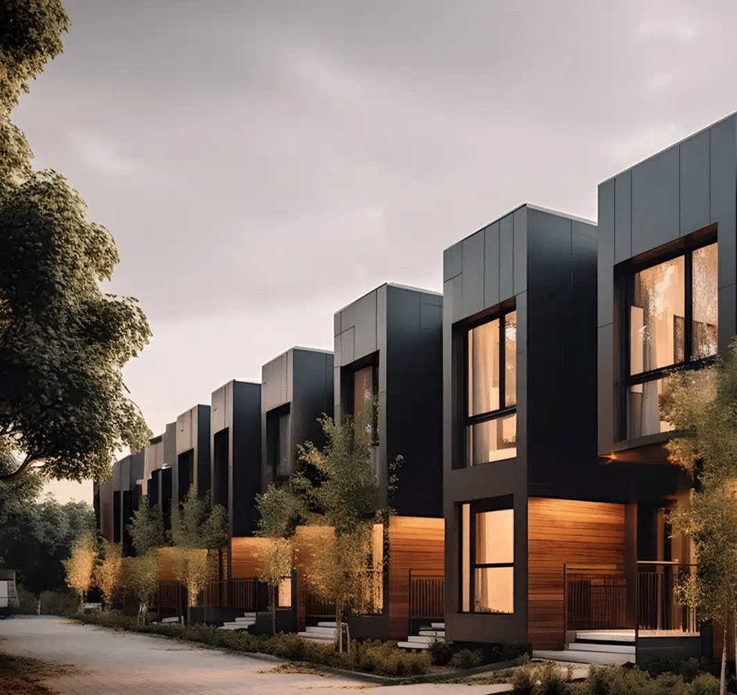 Row of modern housing