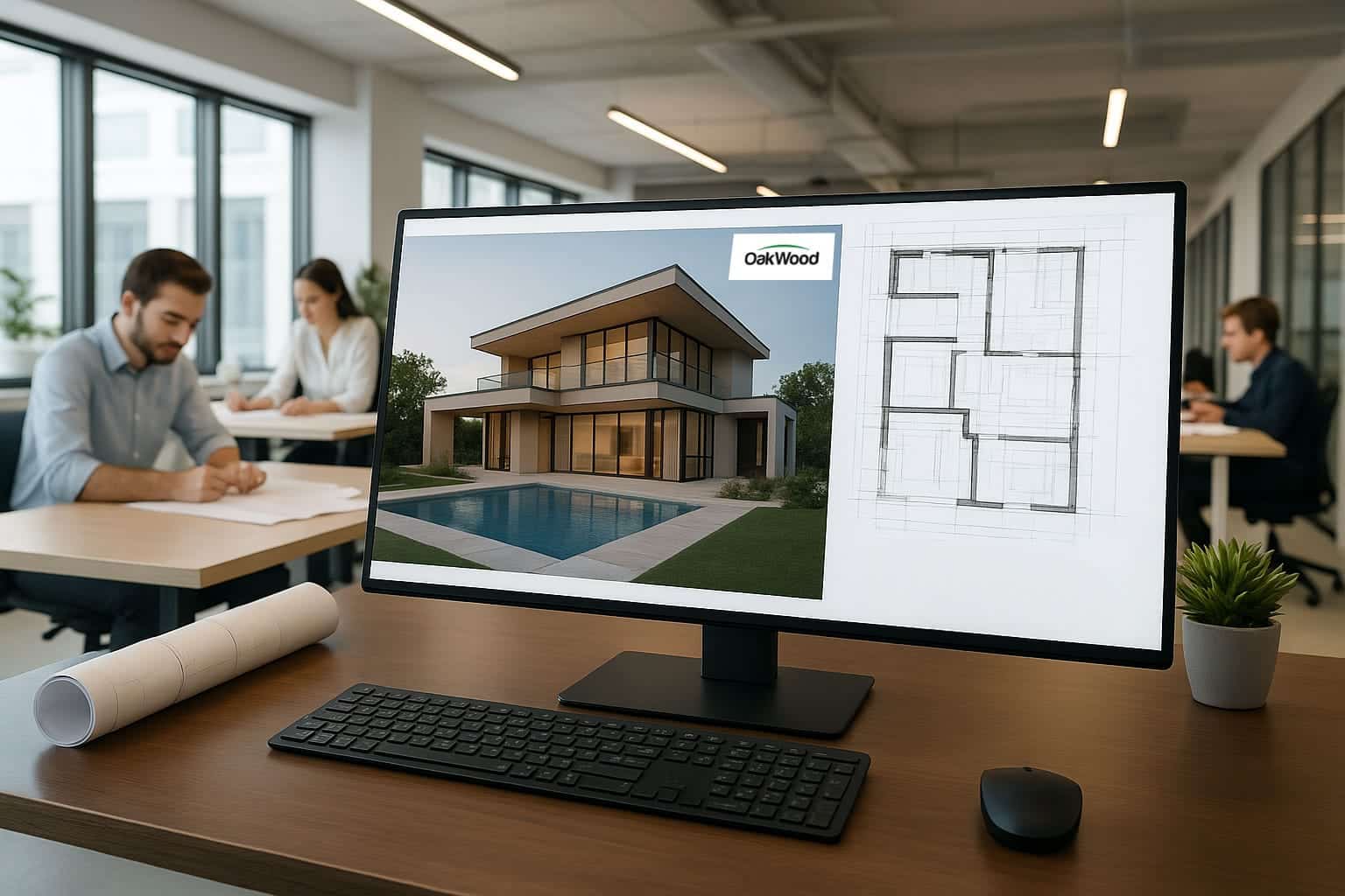 Row of modern housing